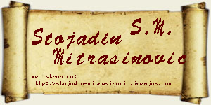 Stojadin Mitrašinović vizit kartica